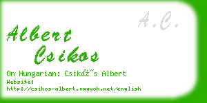 albert csikos business card